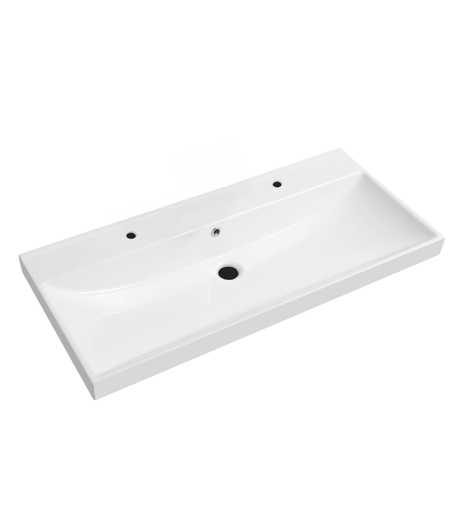 Wastafel Limits 100x46x5cm enkele wasbak met 1 kraangat