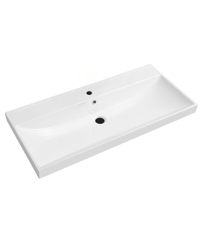 Wastafel Limits 100x46x5cm enkele wasbak zonder kraangat