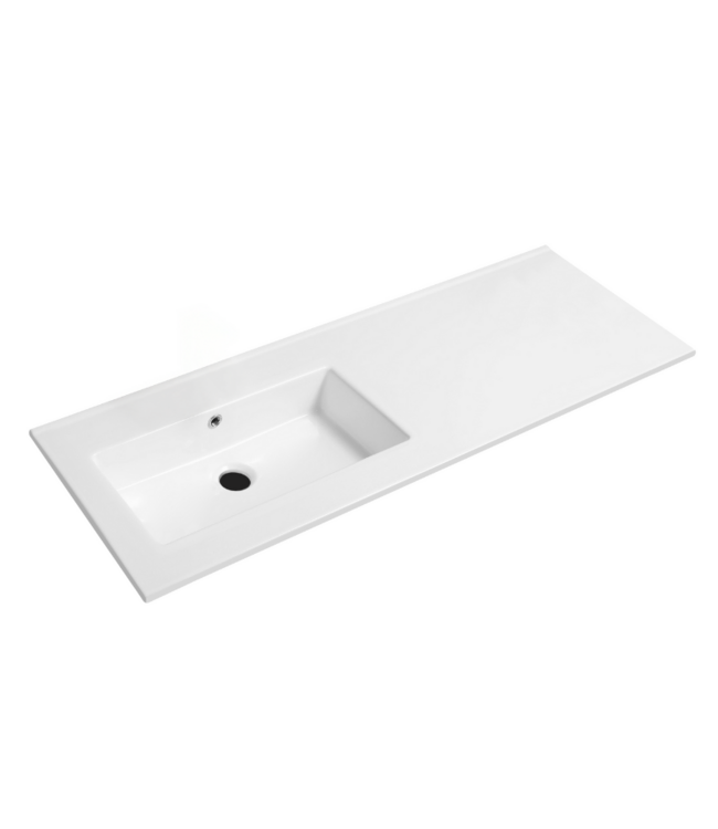 Wastafel Classic Asymmetrisch Links Glans Wit 120x47x2cm met kraangat