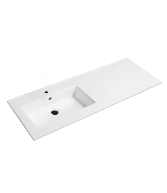 Wastafel Classic Asymmetrisch Links Glans Wit 120x47x2cm zonder kraangat