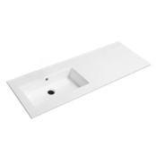 Wastafel Classic Asymmetrisch Links Glans Wit 120x47x2cm zonder kraangat