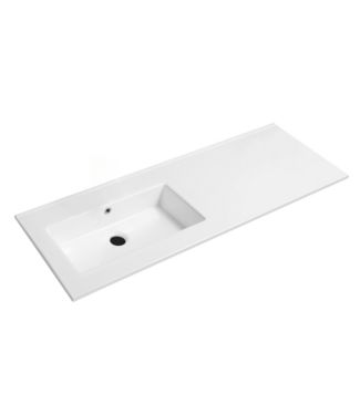 SANI-SUPPLY Wastafel Classic Asymmetrisch Links Glans Wit 120x47x2cm zonder kraangat