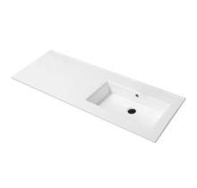 Wastafel Classic Asymmetrisch Rechts Glans Wit 120x47x2cm zonder kraangat