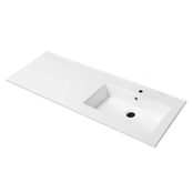 Wastafel Classic Asymmetrisch Rechts Glans Wit 120x47x2cm met kraangat