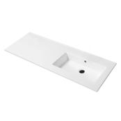 Wastafel Classic Asymmetrisch Rechts Glans Wit 120x47x2cm met kraangat