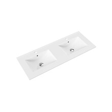 Wastafel Hayat 120x45x2cm Wit met kraangat en overloop