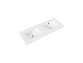 Wastafel Hayat 120x45x2cm Wit met kraangat en overloop