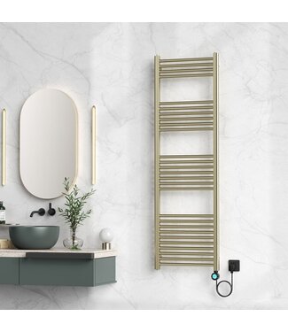 ALONI Elektrische Handdoekradiator Geborsteld Goud 160x50cm 900Watt met Smart Wifi - programeerbaar