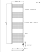 Elektrische Handdoekradiator Geborsteld RVS 160x50cm 700Watt met Smart Wifi - programeerbaar