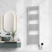 Elektrische Handdoekradiator Geborsteld RVS 160x50cm 700Watt met Smart Wifi - programeerbaar