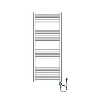 ALONI Elektrische Handdoekradiator Geborsteld RVS 120x50cm 700Watt met Smart Wifi - programeerbaar