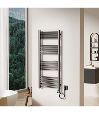 ALONI Elektrische Handdoekradiator Gunmetal 120x50cm 700Watt met Smart Wifi - programeerbaar