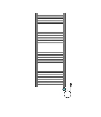 ALONI Elektrische Handdoekradiator Gunmetal 120x50cm 700Watt met Smart Wifi - programeerbaar