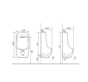 Urinoir Vexo Glans wit met bovenaansluiting 50x29x24cm