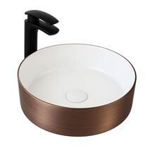 Waskom relief Turo Koper / Wit 36x13cm - Keramiek