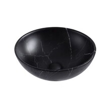 Waskom Marmerlook Aloni Tivra Rond Zwart marmer 38x13 cm incl. afvoerplug