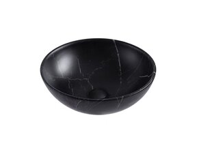 Waskom Marmerlook Aloni Tivra Rond Zwart marmer 38x13 cm incl. afvoerplug