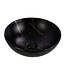 Waskom Marmerlook Aloni Tivra Rond Zwart / Goud marmer 38x13 cm incl. afvoerplug
