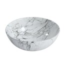 Waskom Marmerlook Aloni Tivra Rond Wit marmer 38x13 cm incl. afvoerplug