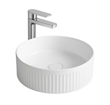 Waskom Aloni Muffly Rond met Ribbel Wit 37x13cm