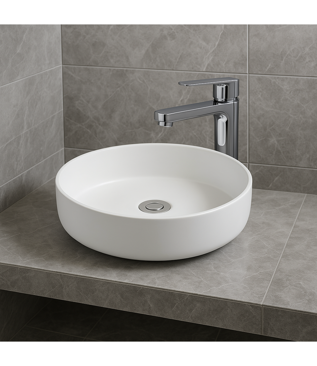 Waskom Aloni Fira Rond Wit 35x13cm