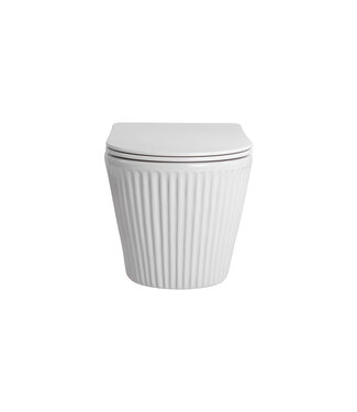 CREAVIT Randloos Hangtoilet Muffly met Relief - Tornado Flush incl. wc-bril