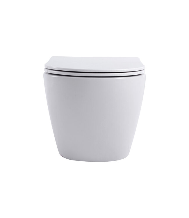 Randloos Hangtoilet Pro-Pack Turbo-Flush Mat Wit 49cm incl. Toiletbril