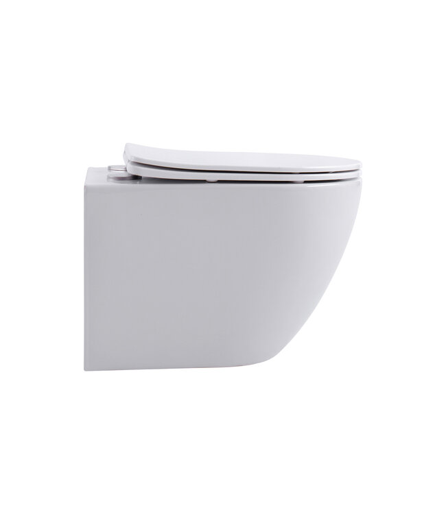 Randloos Hangtoilet Pro-Pack Turbo-Flush Mat Wit 49cm incl. Toiletbril