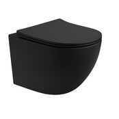 Randloos Hangtoilet Pro-Pack Turbo-Flush Mat Zwart 49cm incl. Toiletbril