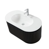 Wastafelonderkast Begonia Curve 100cm Zwart Eiken