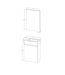 Fonteinkast Compleet Set met Onderkast Bruin Wastafel en Spiegel 40x22x60cm Creavit