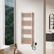 Elektrische Handdoekradiator Geborsteld Koper 120x50cm 700Watt met Smart Wifi - programeerbaar