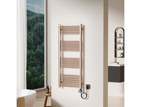 Elektrische Handdoekradiator Geborsteld Koper 120x50cm 700Watt met Smart Wifi - programeerbaar