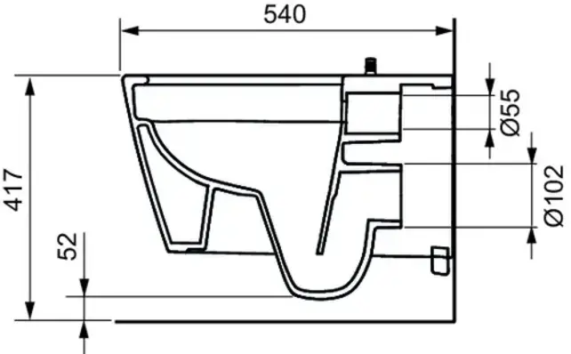 Hangtoilet TECENEO Randloos 54cm Glans Wit incl. wc-bril Slimline