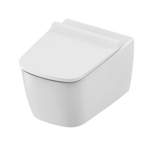 Hangtoilet TECENEO Randloos 54cm Glans Wit incl. wc-bril Slimline
