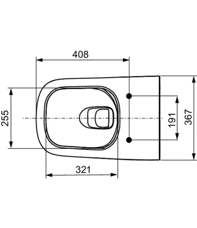 Hangtoilet TECENEO Randloos 54cm Glans Wit excl. wc-bril