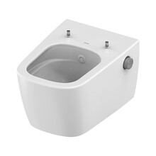 Hangtoilet TECENEO met bidet Warm/Koud Geïntegreerde bidetkraan Randloos Wit 54cm excl. Wc-bril