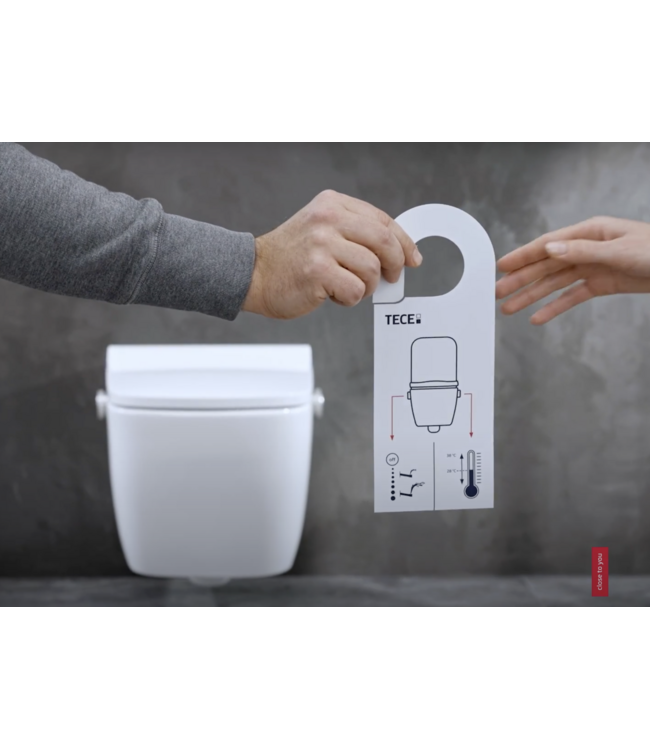 Hangtoilet TECENEO met bidet Warm/Koud Geïntegreerde bidetkraan Randloos Wit 54cm excl. Wc-bril