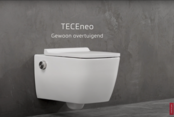 Hangtoilet TECENEO met bidet Warm/Koud Geïntegreerde bidetkraan Randloos Wit 54cm incl. Wc-bril
