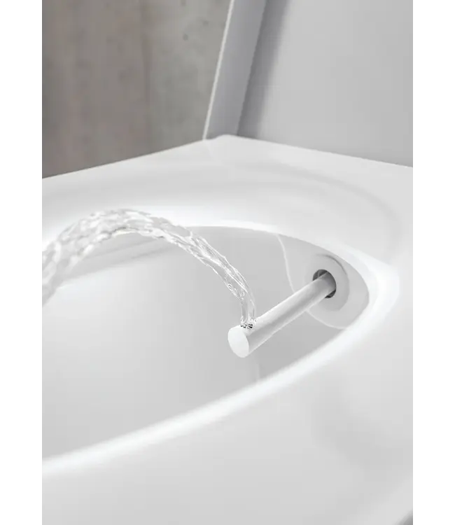 Hangtoilet TECENEO met bidet Warm/Koud Geïntegreerde bidetkraan Randloos Wit 54cm incl. Wc-bril