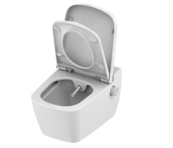 Hangtoilet TECENEO met bidet Warm/Koud Geïntegreerde bidetkraan Randloos Wit 54cm incl. Wc-bril