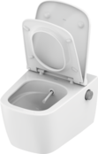 Hangtoilet TECENEO met bidet Warm/Koud Geïntegreerde bidetkraan Randloos Wit 54cm excl. Wc-bril