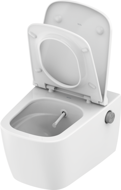 Hangtoilet TECENEO met bidet Warm/Koud Geïntegreerde bidetkraan Randloos Wit 54cm incl. Wc-bril