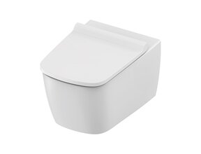 Hangtoilet TECENEO met bidet Koud Geïntegreerde bidetkraan Randloos Wit 54cm incl. Wc-bril Slim