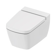 Hangtoilet TECENEO met bidet Koud Geïntegreerde bidetkraan Randloos Wit 54cm incl. Wc-bril Wrap-up