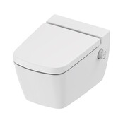 Hangtoilet TECENEO met bidet Warm/Koud Geïntegreerde bidetkraan Randloos Wit 54cm incl. Wc-bril