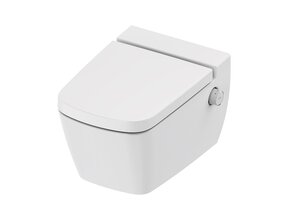 Hangtoilet TECENEO met bidet Warm/Koud Geïntegreerde bidetkraan Randloos Wit 54cm incl. Wc-bril