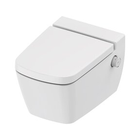 Hangtoilet TECENEO met bidet Warm/Koud Geïntegreerde bidetkraan Randloos Wit 54cm incl. Wc-bril