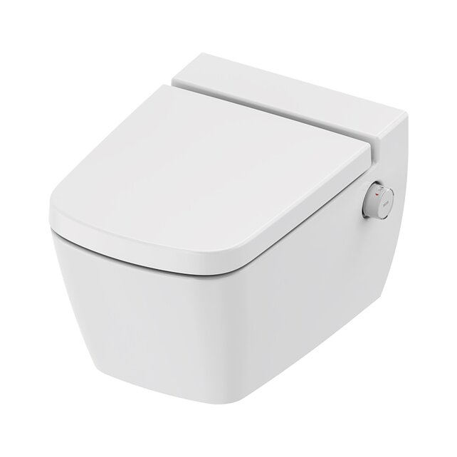 Hangtoilet TECENEO met bidet Warm/Koud Geïntegreerde bidetkraan Randloos Wit 54cm incl. Wc-bril