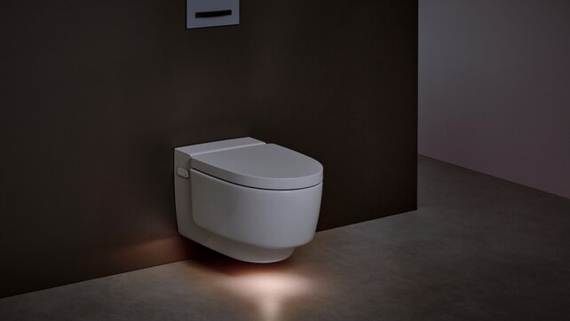 Douchewc Geberit AquaClean Mera Comfort glans/chroom afdekplaatje – glans wit